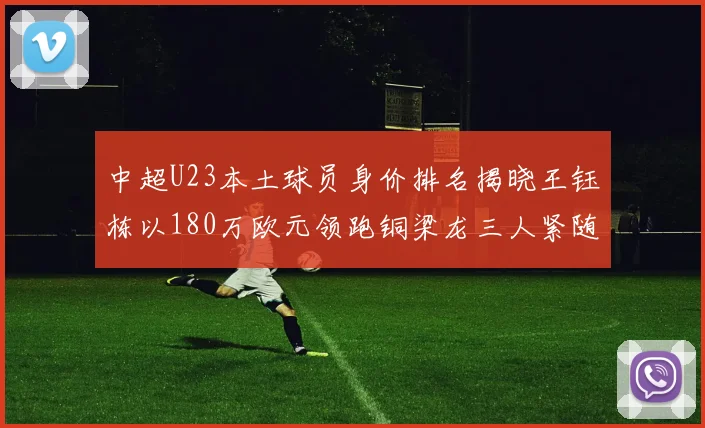 中超U23本土球员身价排名揭晓王钰栋以180万欧元领跑铜梁龙三人紧随其后